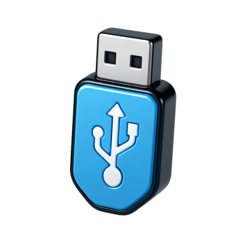 3d render of a modern usb flash drive icon with blue and black design png