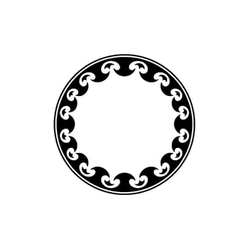 Elegant Black and White Circular Decorative Frame on Pale Background. vector