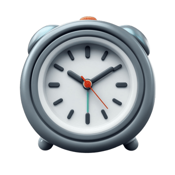 Gray and white modern alarm clock design render png