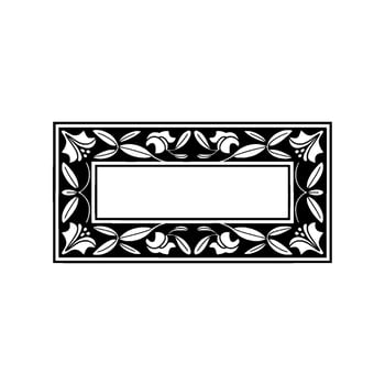 Elegant Floral Frame , Black and White, for Invitations Branding. vector