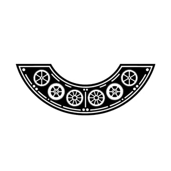 Steampunk Gear Border Geometric Clockwork Illustration. vector