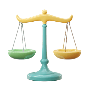Colorful Balance Scale Illustration Depicting Law and Justice on Transparent Background png