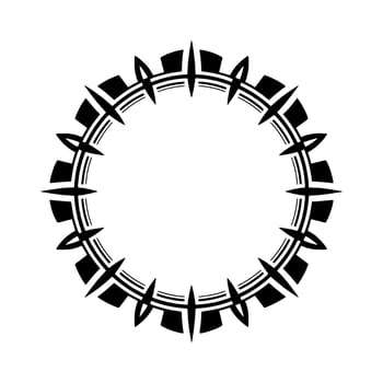 Geometric Circular with Black Art Deco Frame, Empty Space. vector