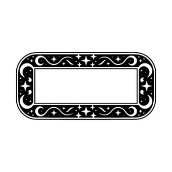 Celestial Frame - Elegant Black and White Border. vector