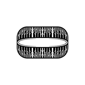 Minimalist Black White Birch Forest Oval Frame. vector