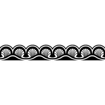 Black and White Art Deco Border on White Background. vector