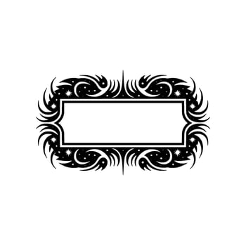 Elegant Black Frame with Celestial Elements, Isolated. vector
