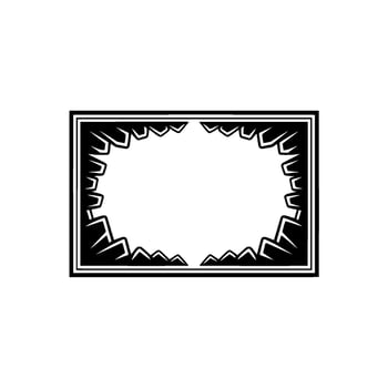Geometric Black White Border Frame, Abstract Edge , Minimalist Elegance. vector