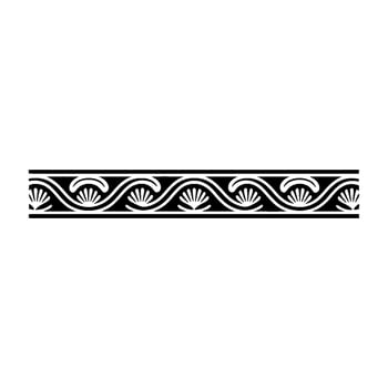 Decorative Border Element Classic Scroll in Black and White. vector