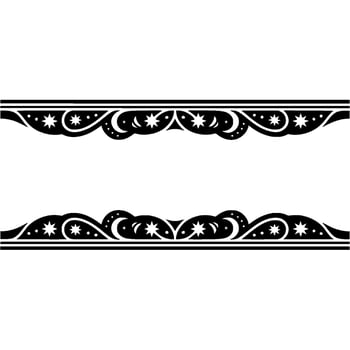 Black White Starry Night Border Element. vector