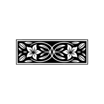 Elegant Floral Border Black White,-. vector