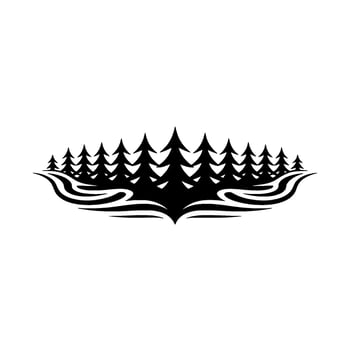 Black Forest Silhouette Elegant Nature. vector