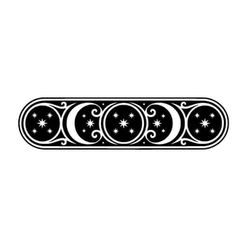 Celestial Ornament Star and Moon Border, Minimalist. vector