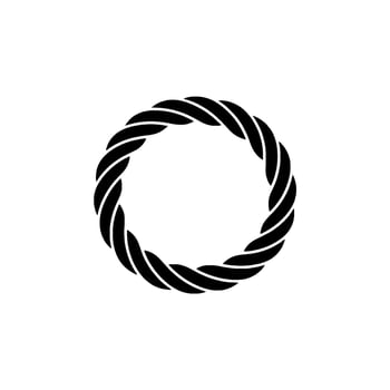 Minimalist Rope Circle , Black on Gray Background. vector