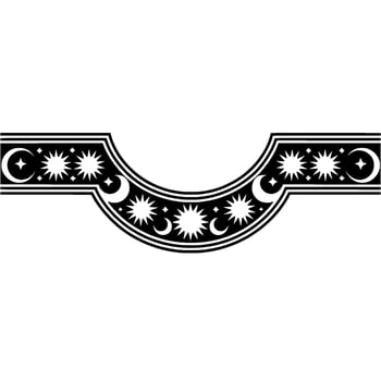 Celestial Border Illustration Stars, Moons, and Geometric. vector