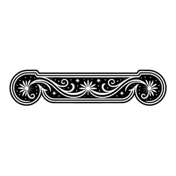 Ornate Black White Decorative Border, Vintage. vector