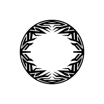 Minimalist Geometric Circle with Black and White Elements. vector