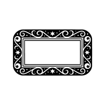 Elegant Decorative Frame with Stars and Swirls - Illustration. vector