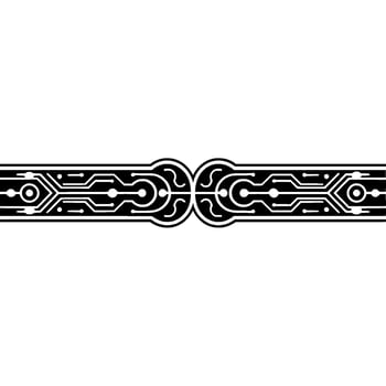 Abstract Circuit Board Element on White, Tech Background. vector