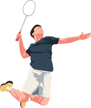 man playing badminton png