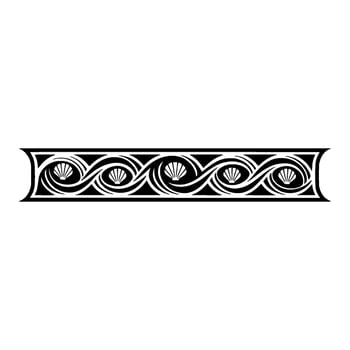 Elegant Seashell Border , Black and White, Decorative Element. vector