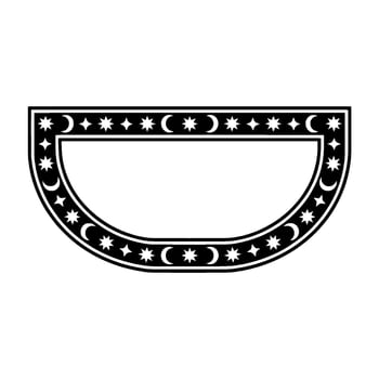 Crescent Moon and Star Frame, Celestial. vector