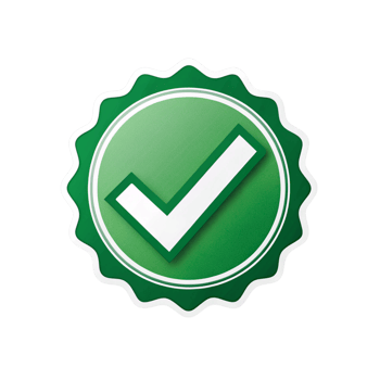 Green check mark icon symbol quality approved on transparent background png