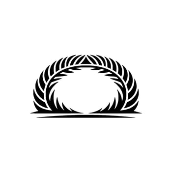 Black White Botanical Frame , Minimalist. vector