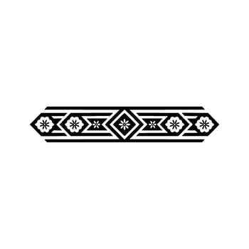 Japanese Geometric Floral Ornament - Decorative Border. vector