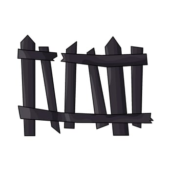 Damaged Wooden Fence vector