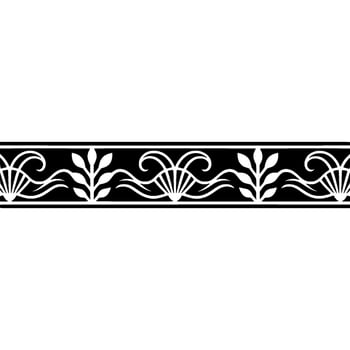 Decorative Black and White Art Nouveau Border. vector