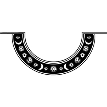 Celestial Emblem , Sun, Moon, Stars, Minimalist. vector