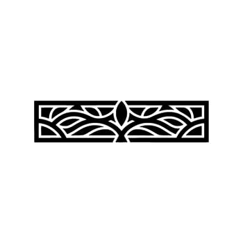 Minimalist Black and White Floral Border , Elegant. vector