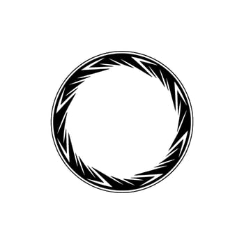 Abstract Geometric Circle Frame - Minimalist Black White, Decorative Element. vector
