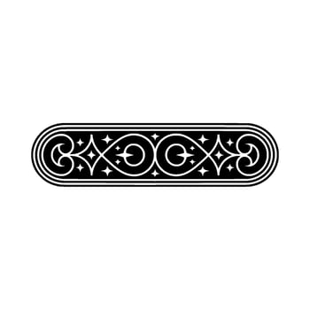 Black White Ornamental Border Element. vector