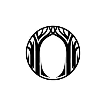 Abstract Tree Archway - Minimalist , Black White. vector