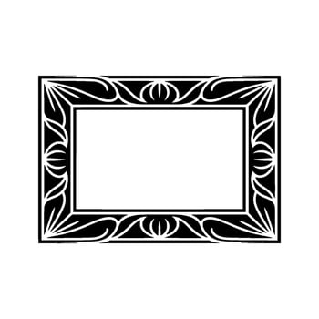 Elegant Black and White Decorative Frame , Minimalist Style. vector