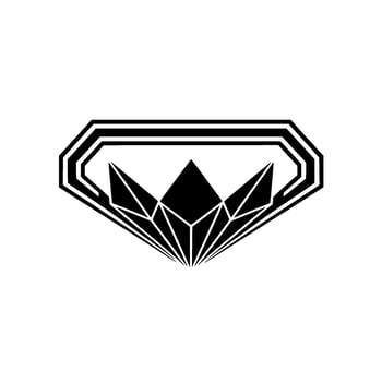 Geometric Black Diamond on White Background. vector