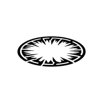 Geometric Burst , Minimalist Black White, Abstract Symbol. vector