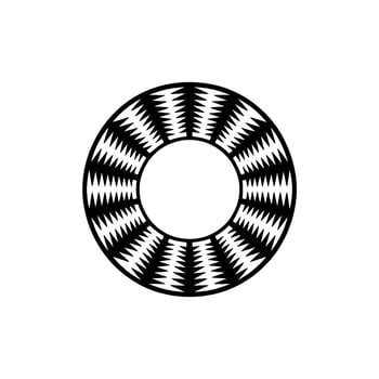 Abstract Geometric Ring with Zigzag Pattern on White. vector