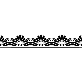 Ornate Black Border with Shell Motif - Elegant Element. vector