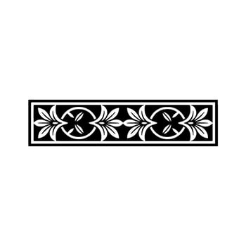 Elegant Black White Floral Border , Decorative Element - . vector