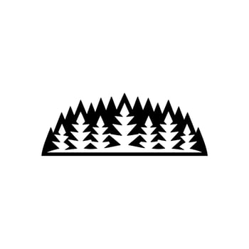 Minimalist Black Forest on White Background. vector