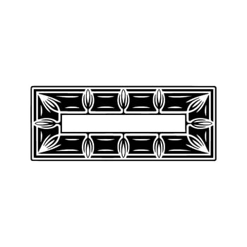 Black and White Geometric Frame on White Background. vector