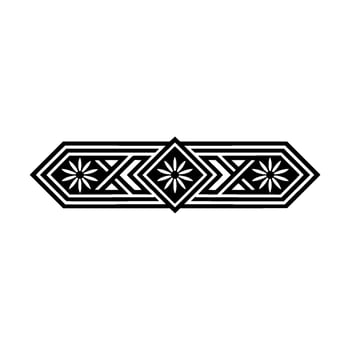 Geometric Floral Pattern Border - Black and White. vector