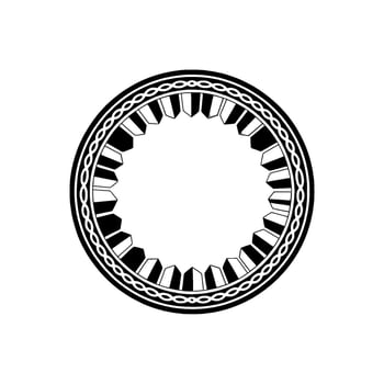 Geometric Mandala Minimalist Monochrome on White. vector
