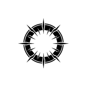 Minimalist Sunburst Emblem in Black and White. vector