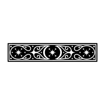 Ornamental Celestial Border, Black and White. vector