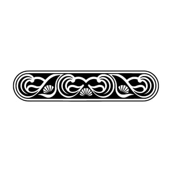 Ornate Black White Border , Geometric Scrollwork Pattern, Decorative Element. vector