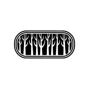 Abstract Forest Black and White Minimalist. vector